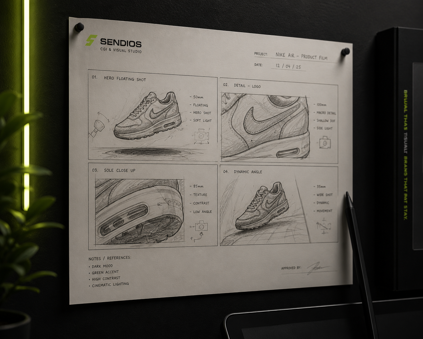Concept and storyboard sketches